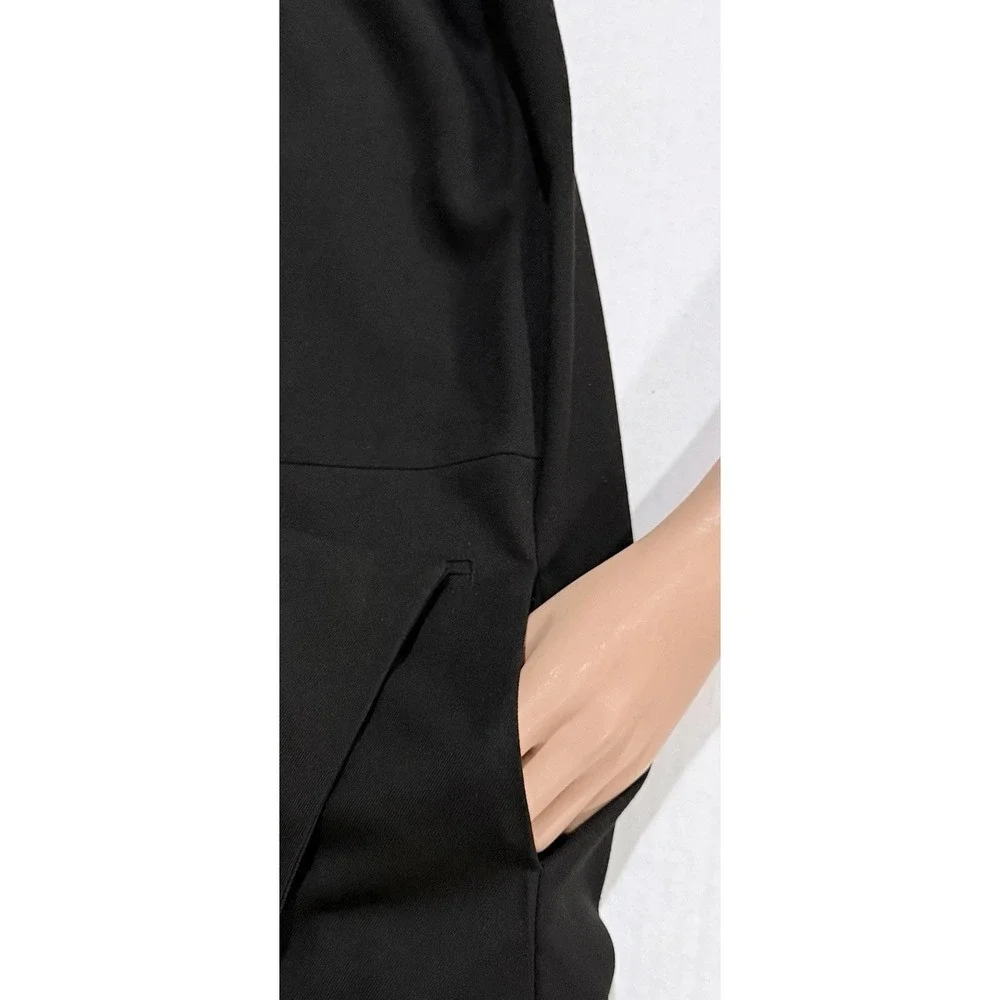Elk Long Coatigan Vest Womens S/M Tailored Black Sleeveless Lined Asymmetrical - Picture 3 of 14